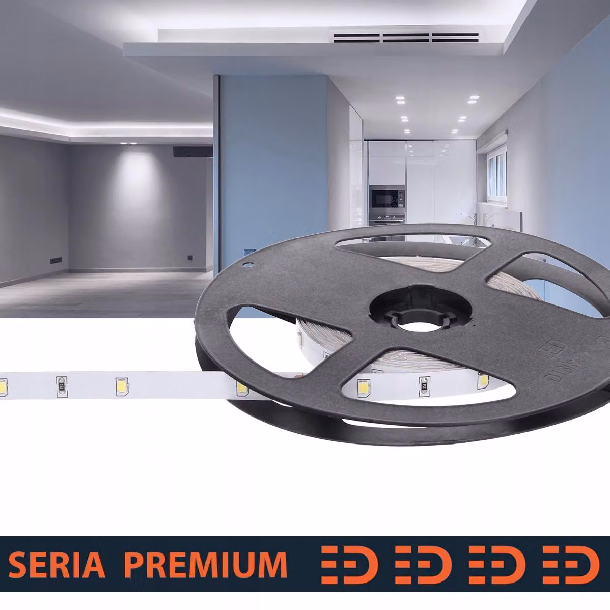 Striscia LED Prescot, luce bianca fredda, 12V, SMD2835, bobina da 5 metri