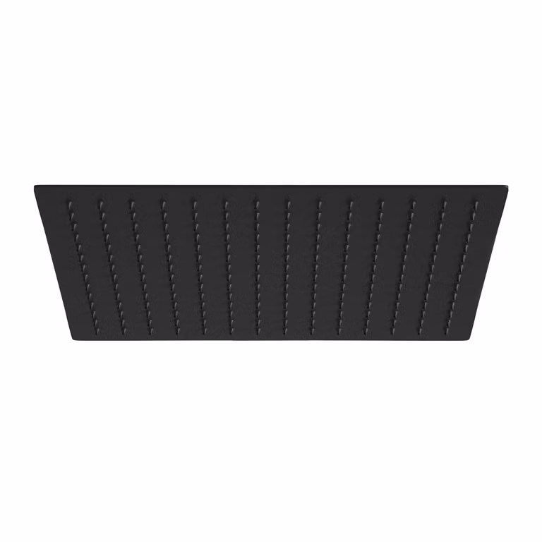JOHO Soffione doccia a pioggia 12 Pollici/30 cm, Docce Fisse in acciaio inox 304 Soffione per Doccia con ugelli anticalcare, quadrato 30 x 30 cm nero
