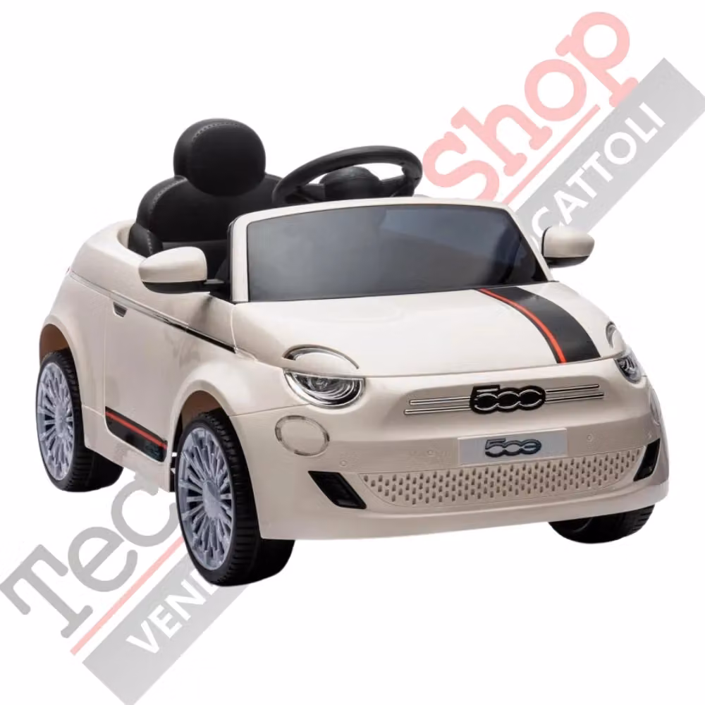 Auto Elettrica per Bambini Fiat 500e 12V Tecnobike Shop Beige con Luci e Suoni – 2