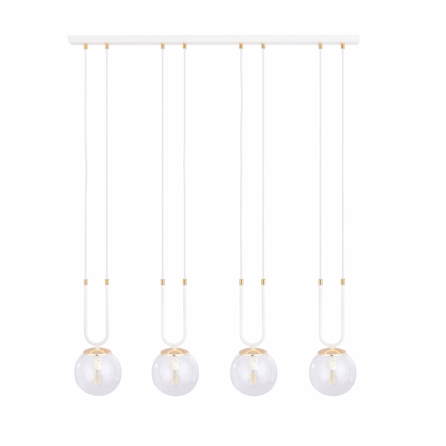 Lampadario Emibig 4xE14 40W GLAM 4 BIANCO/TRASPARENTE 1116/4