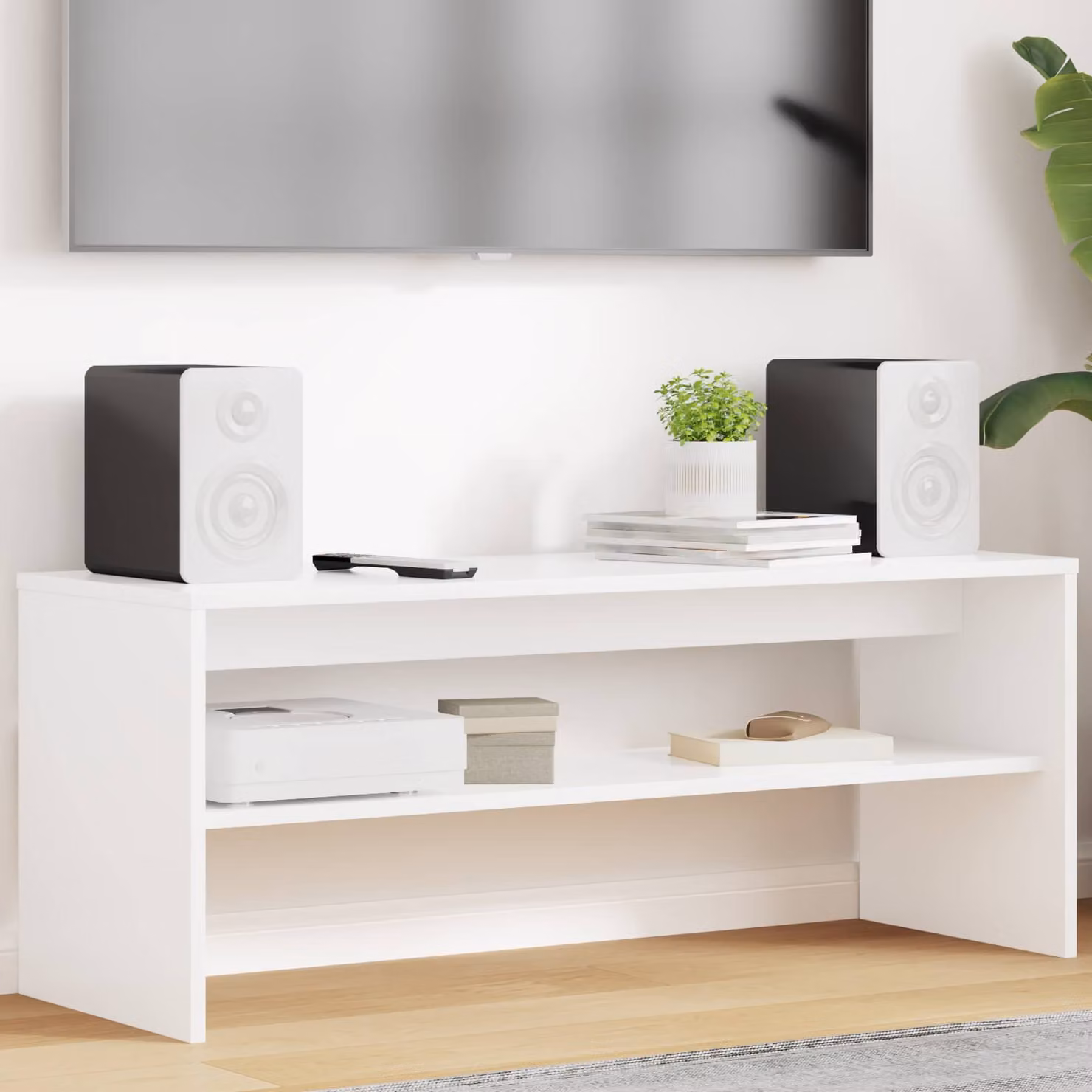 Mobile TV moderno vidaXL Bianco, L 100 x P 35 x H 40 cm