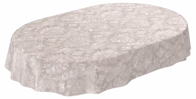 Omgoods - Tovaglia antimacchia lavabile, motivo barocco, forma ovale, 180 x 140 cm