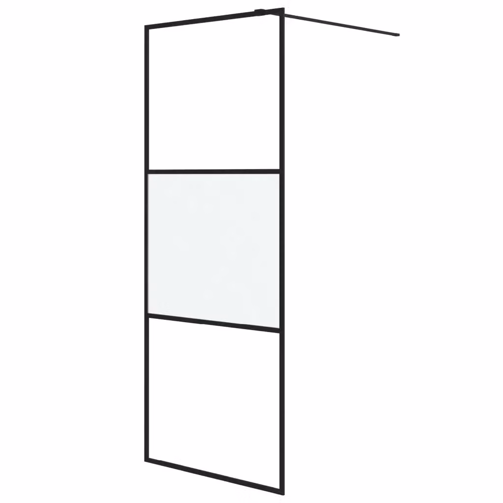 Parete Doccia Walk in vidaXL Rettangolare in Vetro Semi Smerigliato L: 80 cm, H: 195 cm – 2