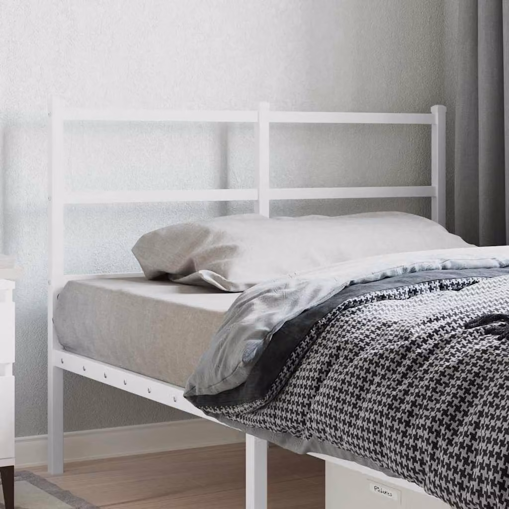 vidaXL Testiera di Ricambio in Metallo Bianco Laccato per Letto 120x200 cm
