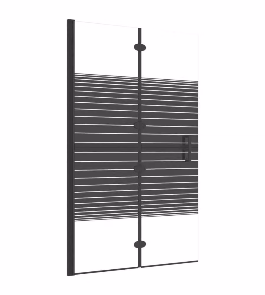 Pannello Doccia Pieghevole vidaXL in Vetro ESG Trasparente con Profilo Nero L: 140 cm, P: 80 cm – 2