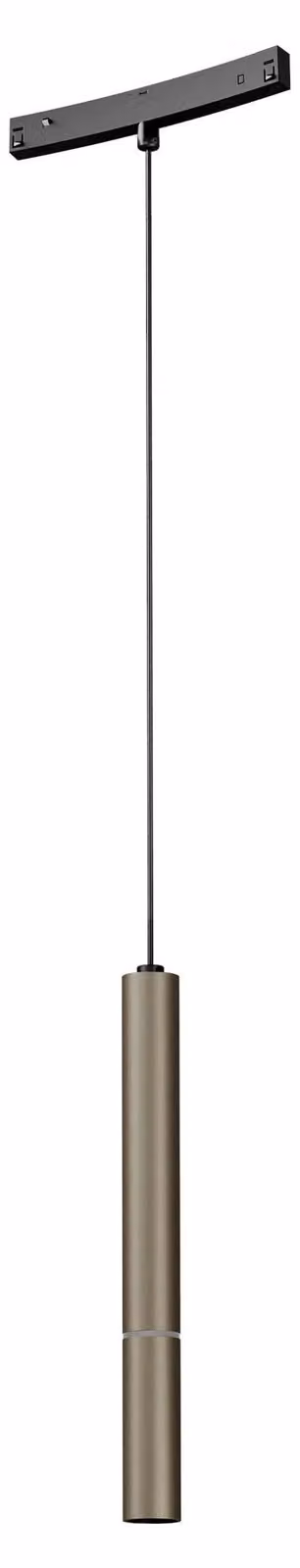 ARELUX XNET, lampada a sospensione cilindrica per profili curvi, 1,5W + 5,8W, 48V DC, 3000K, CRI 90, 21°, UGR < 10, finitura argento caffè