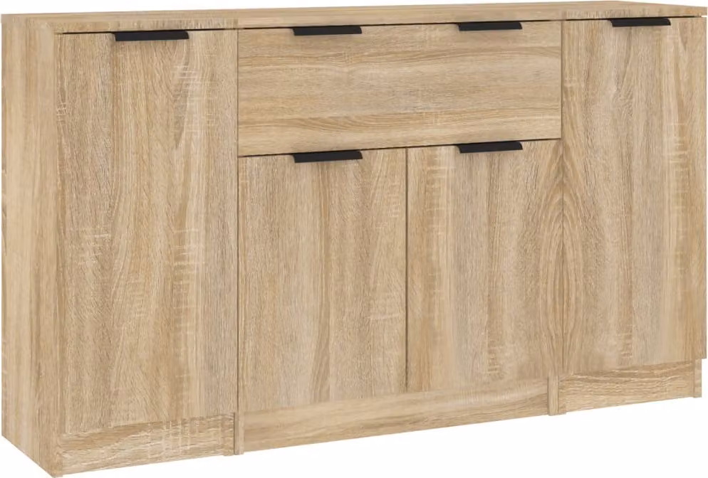 Credenze 3 pz Rovere Sonoma in Legno Multistrato