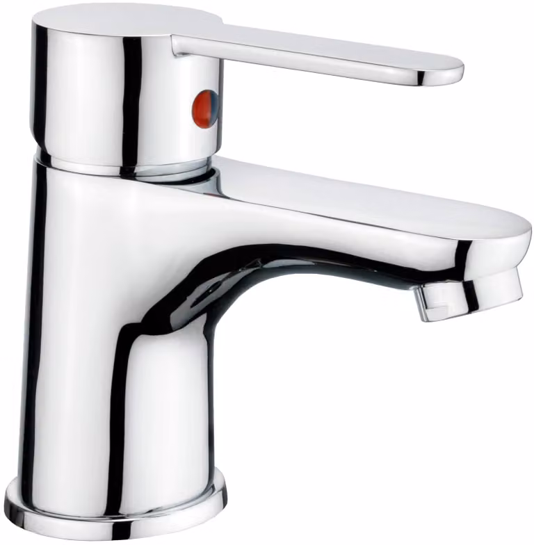 Miscelatore per lavabo Gaia, cromato, monoblocco, con gruppo di scarico