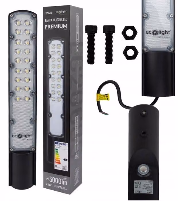 Lanterna stradale 50W 5000K con sensore crepuscolare Ecolight EC20685