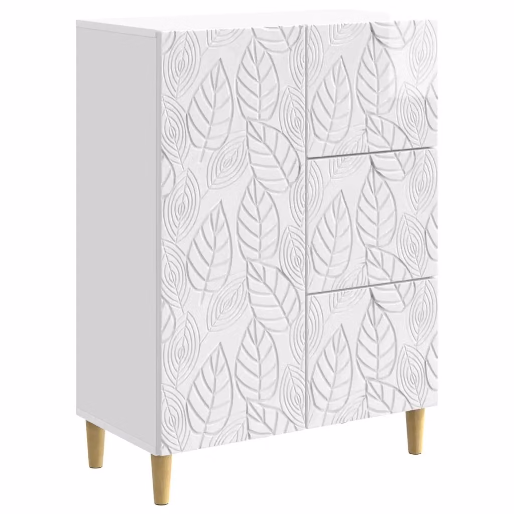 Credenza moderna vidaXL in legno MDF bianco lucido L 66 cm x P 34,5 cm x H 90 cm – 2