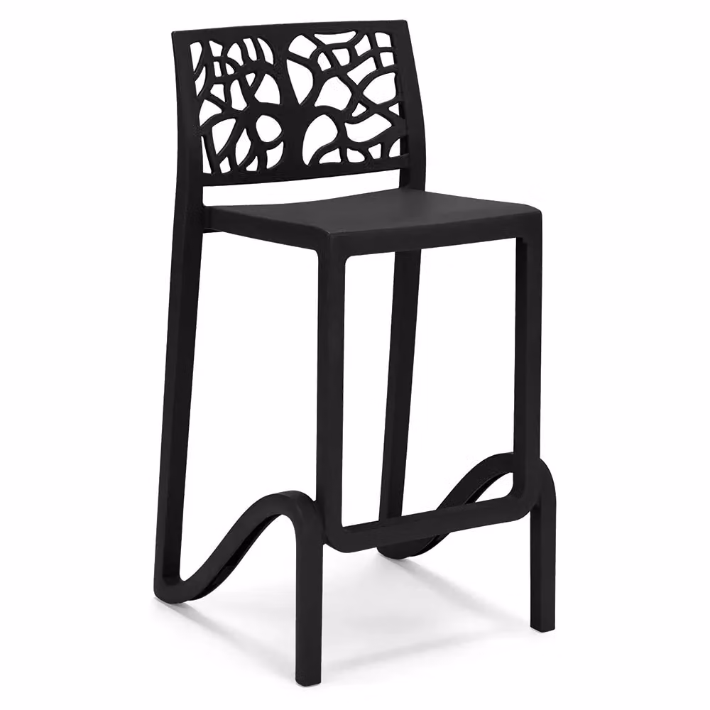 Set di 2 sgabelli TETI in polipropilene Redokasa, design moderno e impilabile, colore Ghisa, altezza seduta: 75 cm – 2
