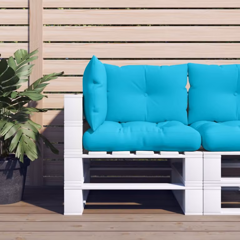 Set di 3 cuscini per pallet vidaXL in poliestere turchese, impermeabili e traspiranti