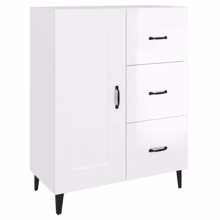 Credenza 69,5x34x90 cm in Legno Multistrato Bianco Lucido