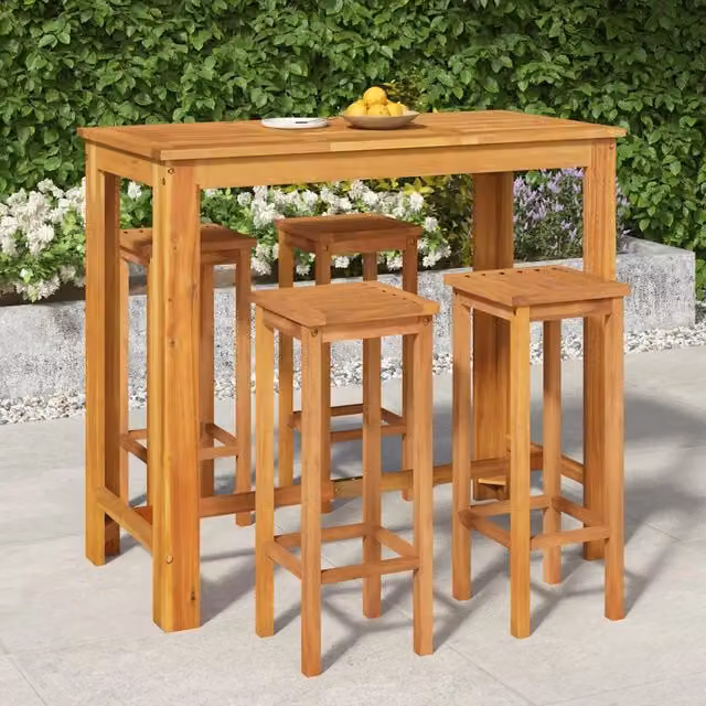 Set da Bar da Giardino 5 pz in Legno Massello di Acacia 3154392