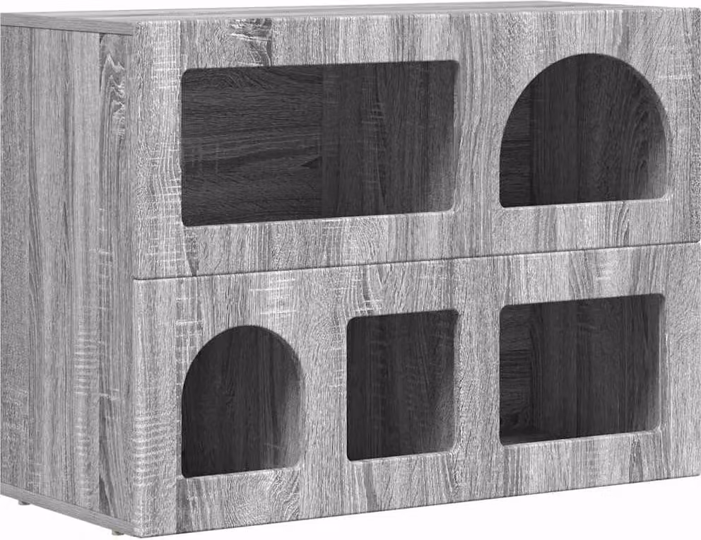 Credenza Grigio Sonoma 80.5 x 35 x 59 cm Legno multistrato