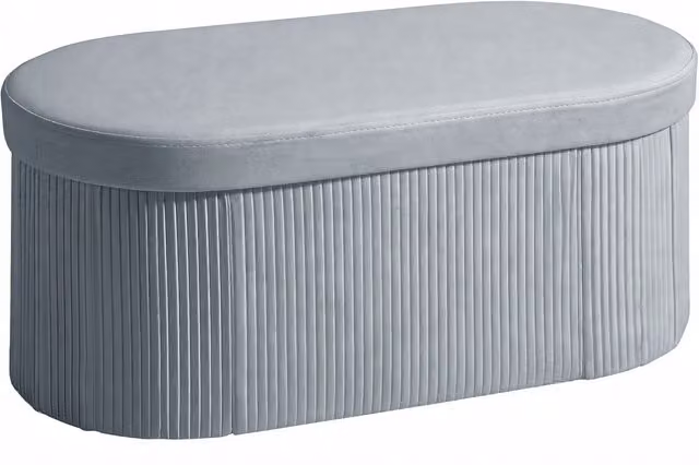 Pouf Contenitore Pieghevole HOMCOM in Velluto Grigio Scuro con Capacità 72 L, L/P/H: 76 x 38 x 35 cm