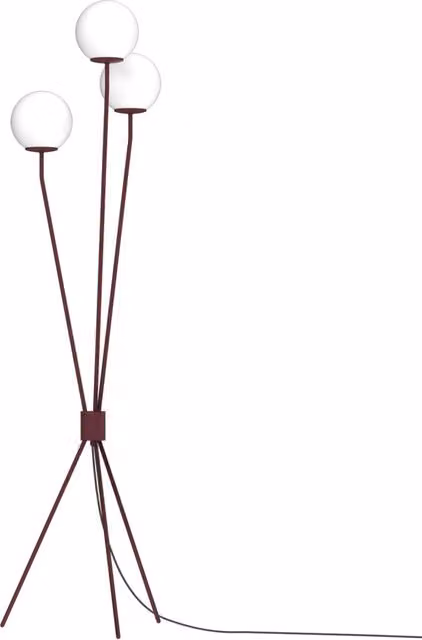 Lampada da terra Trefot Luminex con sfere bianche in vetro e struttura in metallo, H: 147 cm