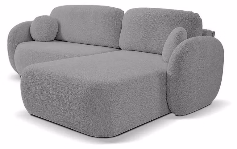 Divano angolare con funzione letto, modello Olemo, lato destro, colore grigio antracite