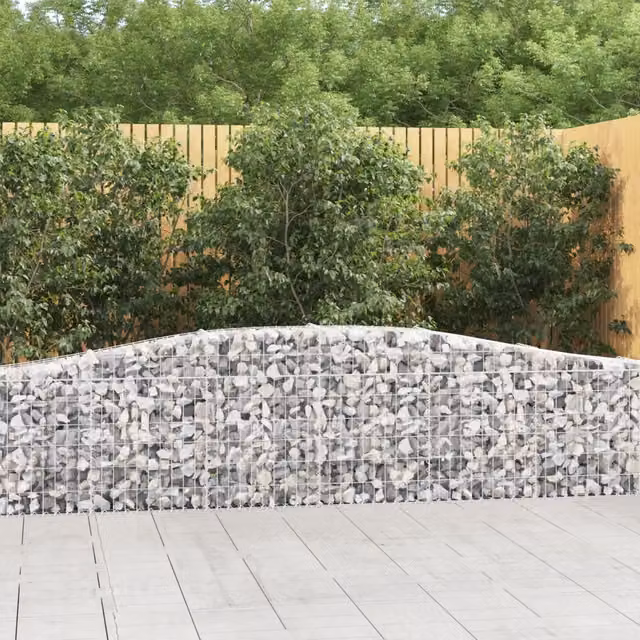 Set di 9 Cesti Gabbioni ad Arco Videx in Acciaio Zincato Grigio L: 400 cm, P: 30 cm, H: 60/80 cm