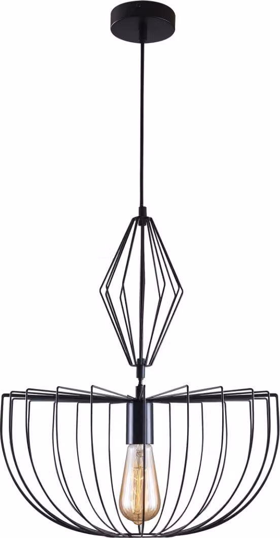 Lampada a sospensione JASMINA nera 1xE27x20W in metallo, dimensioni: 138,5x40x40 cm, IP20, Polux