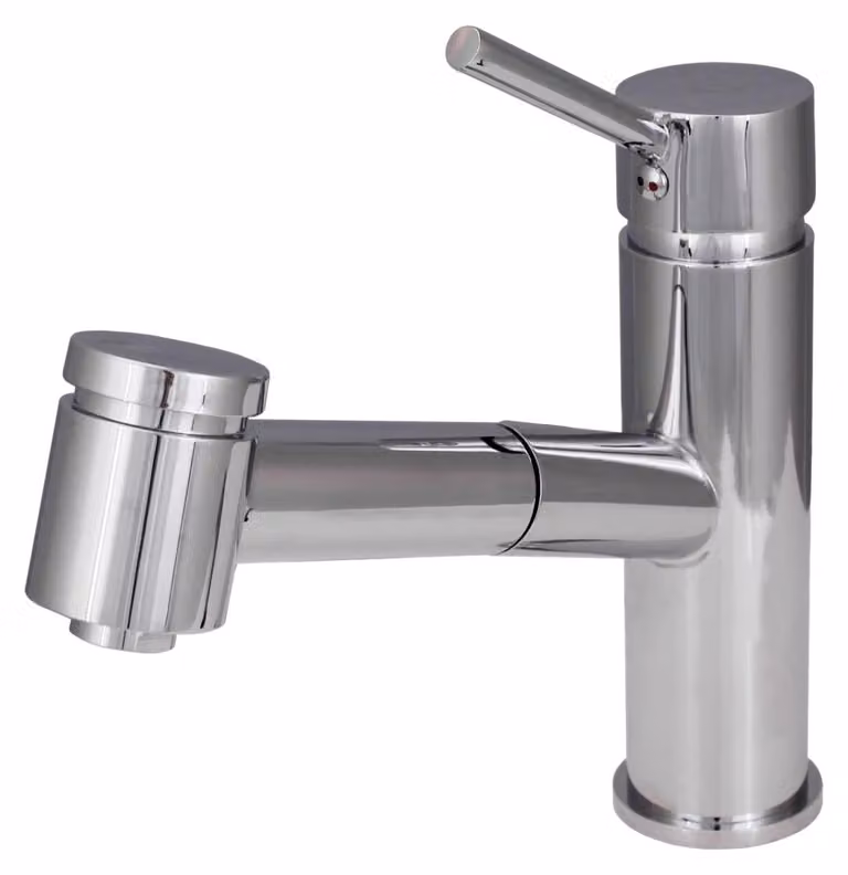 Miscelatore da cucina con doccetta estraibile, finitura cromata, marca Voss, modello Aquanello