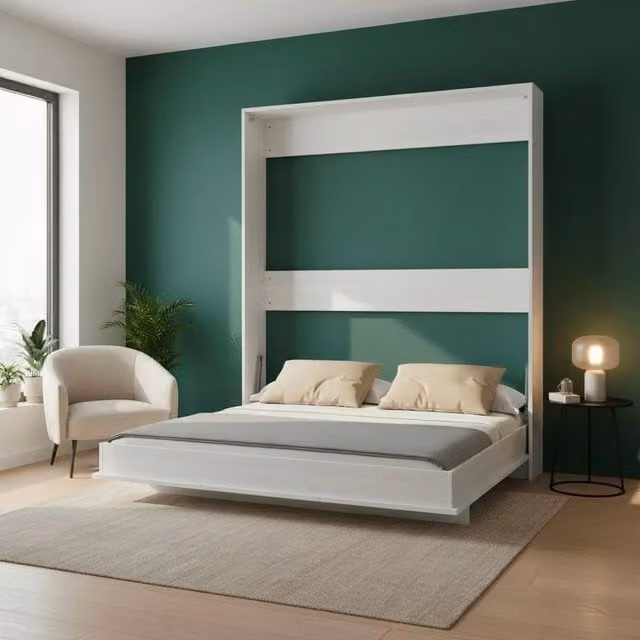 Letto matrimoniale a scomparsa salvaspazio Primer bianco L: 164 cm, P: 38 cm, H: 221 cm