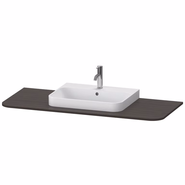 Console Duravit Happy D.2 Plus, 1300x550 mm, 1 découpe au centre, pour meuble sous-lavabo HP4942, HP4962, HP4972, HP031KM6969, HP031KM6969