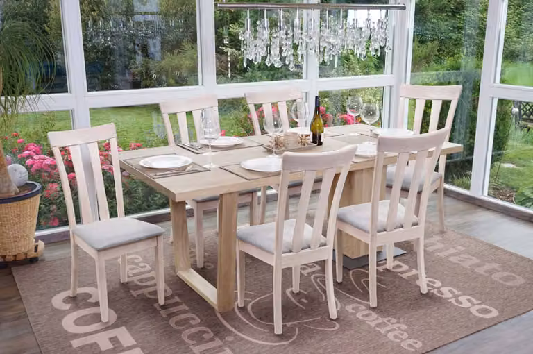 set di 6 sedie per sala da pranzo HWC-G46, sedia da cucina Sedia, tessuto/tessuto legno massiccio ~ struttura leggera, grigio