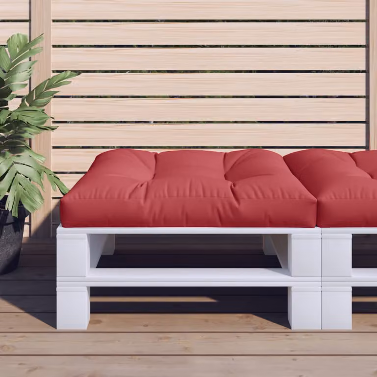 Cuscino per pallet vidaXL Rosso, L 80 x P 80 x H 12 cm, in tessuto resistente ai raggi UV e all'acqua