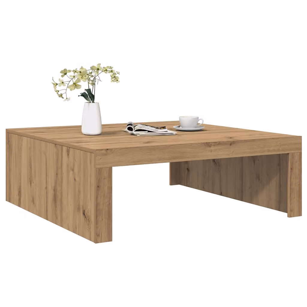vidaXL Tavolino da salotto quadrato in rovere marrone con finitura opaca L/P/H: 100 x 100 x 35 cm