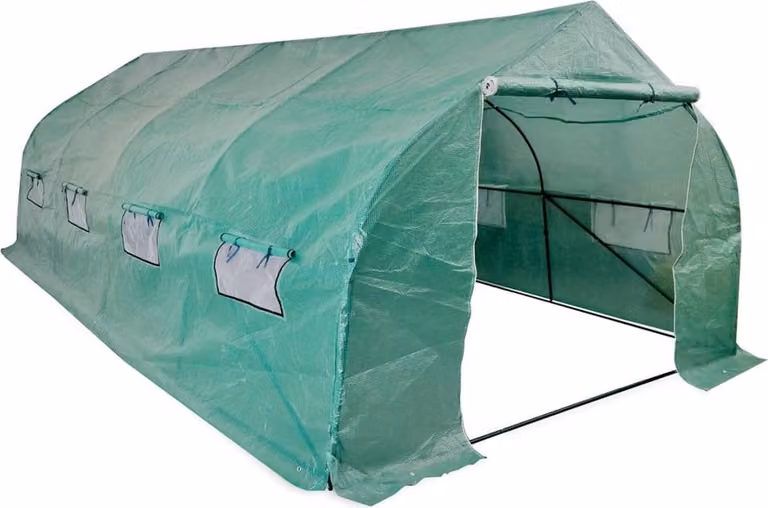 The Living Store Polytunnel Serra mobile e calpestabile con telaio in acciaio 18 m²