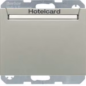 Berker 16417114 Interruttore a relè con elemento centrale per Hotelcard in acciaio inossidabile, verniciato Berker K.1/K.
