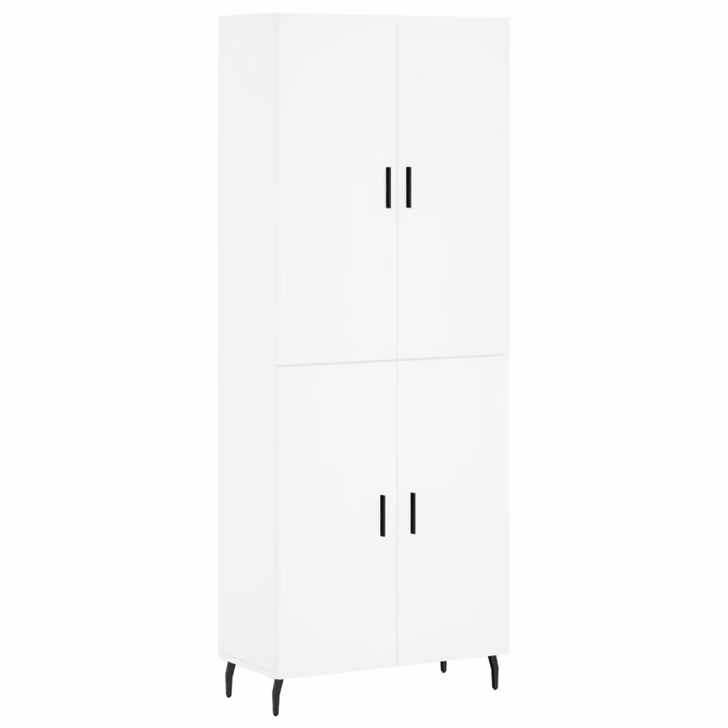 Credenza Bianca 69,5x34x180 cm in Legno Multistrato