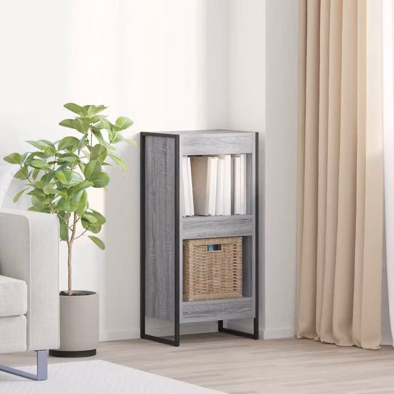 Armadio per Libri Industrial vidaXL in MDF e Metallo, Grigio, L 40 cm x P 30 cm x H 86,5 cm