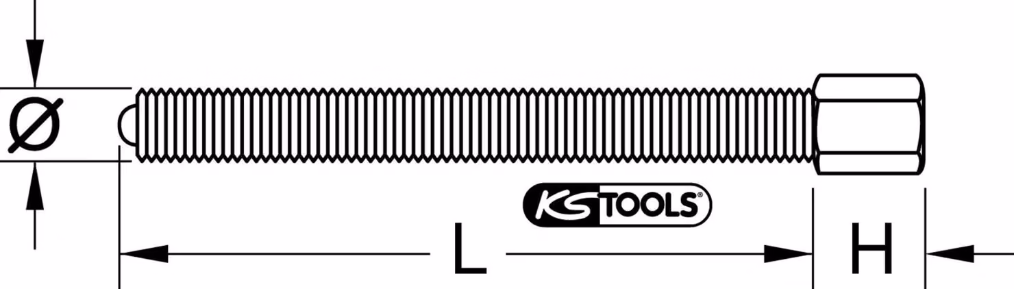 KS TOOLS Spindel 36 mm G1 "x11Gx360 mm - 610.3602