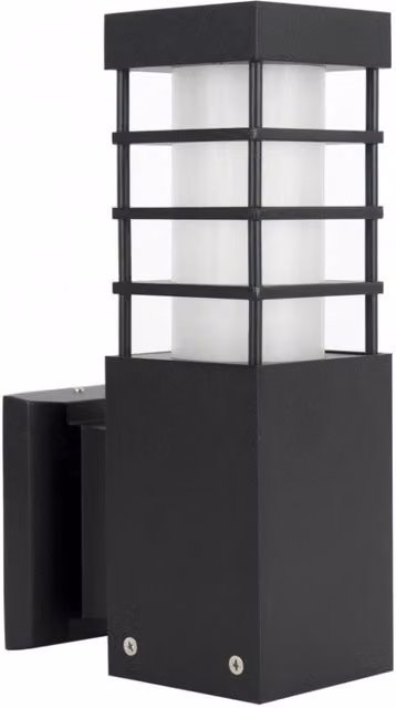 Applique da esterno SU-MA RADO in alluminio nero con attacco E27 e protezione IP54 per giardino e terrazza