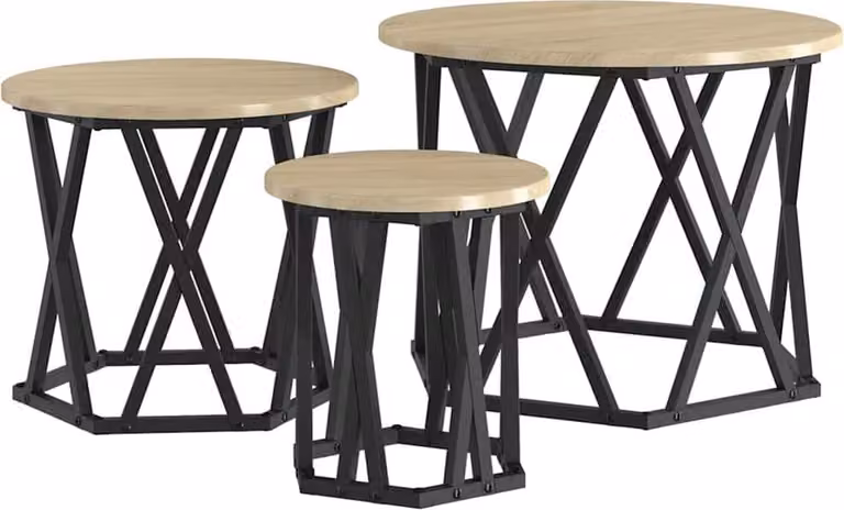 Tavolo Laterale Nesting 3 pcs Rovere Sonoma