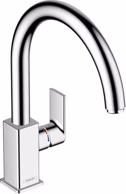 Rubinetto da cucina fisso a collo di cigno Vernis Shape cromo lucido Hansgrohe