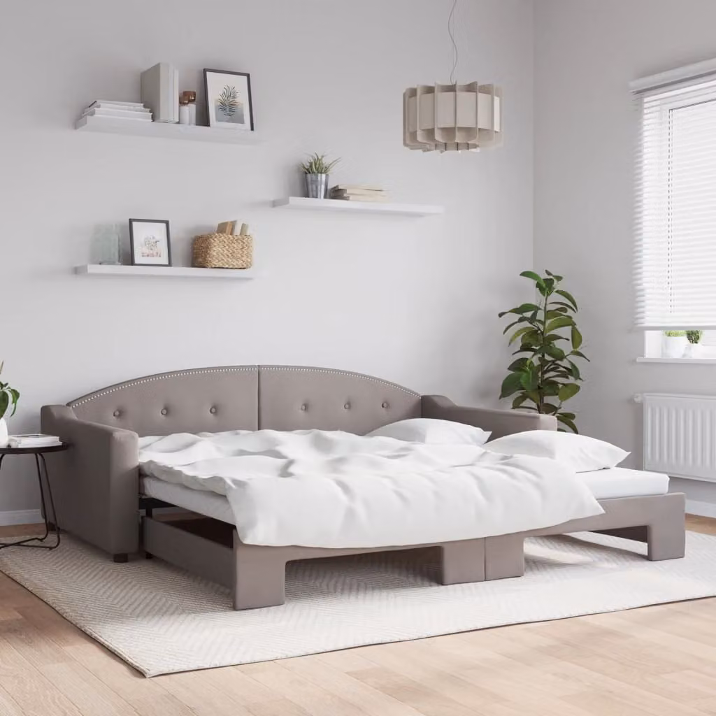 Maison Exclusive - Divano letto estraibile color taupe 100x200 cm in tessuto