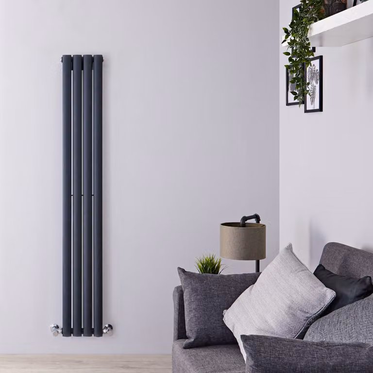 Radiatore Verticale Termosifone Antracite - 440W - 1600 x 236mm - Revive