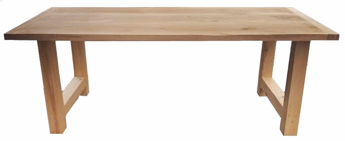Casa Padrino tavolo da pranzo in legno massiccio - rovere - 200 cm x 100 cm x H78 cm - Versione pesante