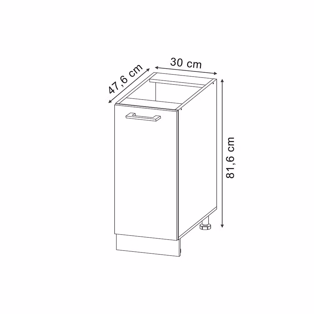 Armadio dispensa da cucina Vicco R-Line moderno in Grigio nobile e Antracite, Larghezza: 30 cm – 2