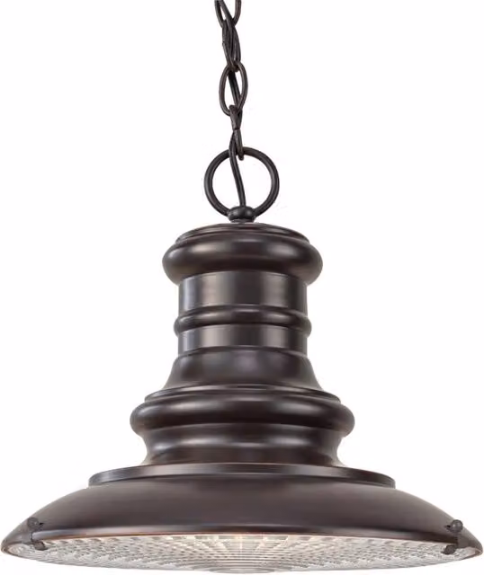 Lampada sospesa esterna classica Feiss in bronzo con vetro trasparente, ideale per giardino e terrazzo, attacco E27 60W, IP44 – 1