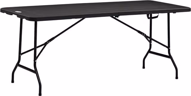 Tavolo da giardino pieghevole Outsunny per 6 persone in acciaio e plastica, L: 180 cm, P: 75.5 cm, H: 73 cm, Grigio Scuro