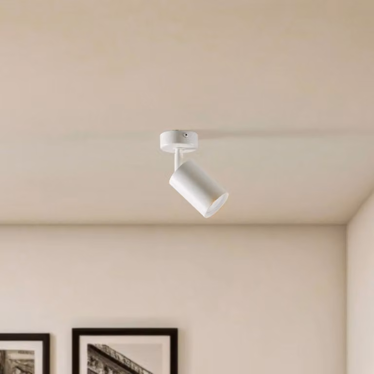 Faretto da soffitto Zoom, a 1 luce, bianco Zoom SIGMA, dimmerabile, Bianco / Opale, Soggiorno / Sala da pranzo, Metallo, Faretto