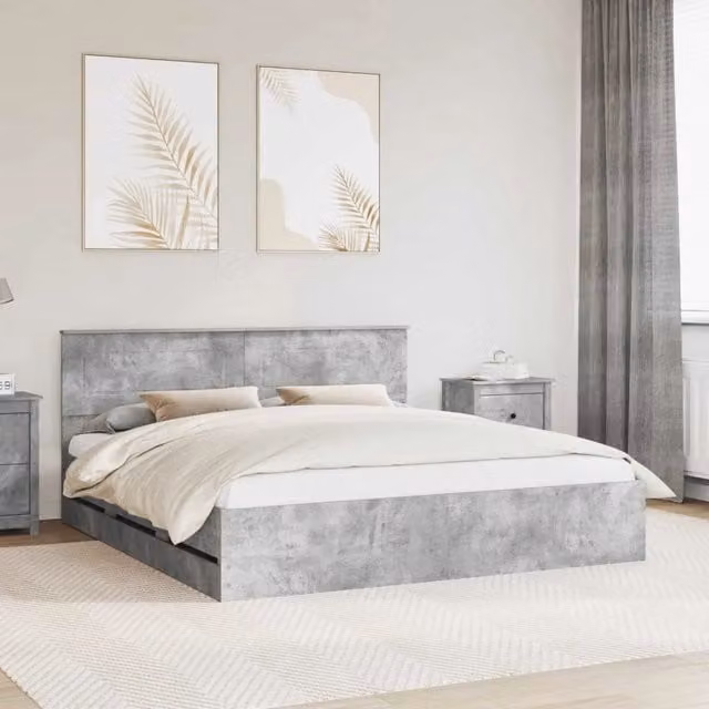 Struttura del letto con cassetto Grigio cemento 180 x 200 cm 3407959