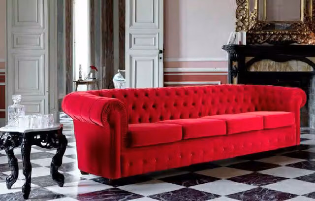 Chesterfield XXL BIG Sofa Couch Textil Samt Stoff Polster Garnitur Luxus Design