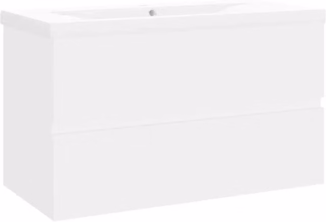 Mobile con Lavabo | Armadio Lavabo Integrato Bianco in Legno Multistrato