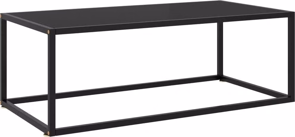 vidaXL Tavolino nero con vetro nero 100x50x35 cm - Tavolino - Tavolini - Tavolino - Tavoli laterali