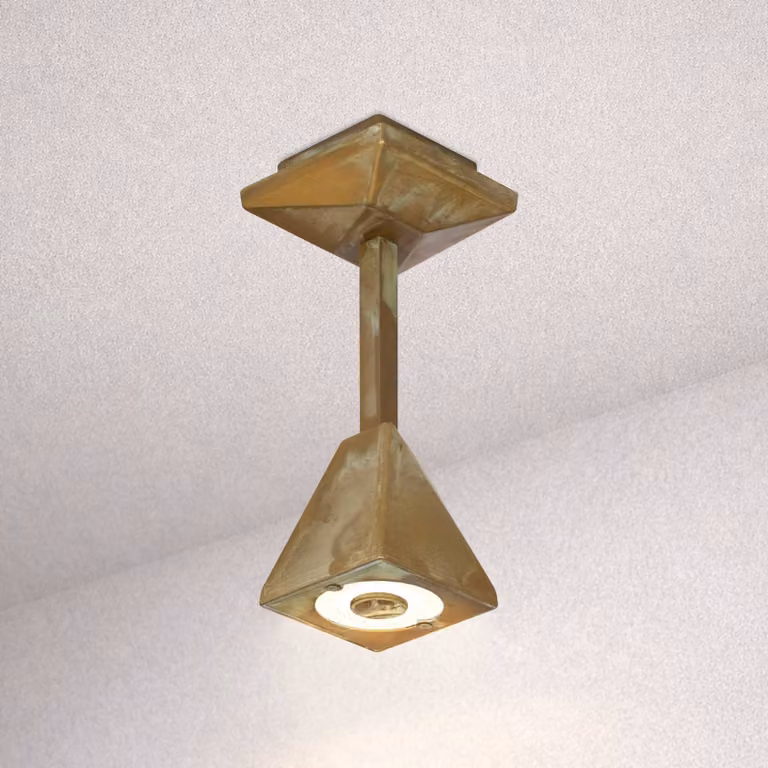 Moretti Luce Plafoniera LED da esterno Silva Edge, altezza 26 cm, ottone anticato Edge, Bronzo / Ottone antico, Ottone, Campagna / Rustiche, Plafoniera
